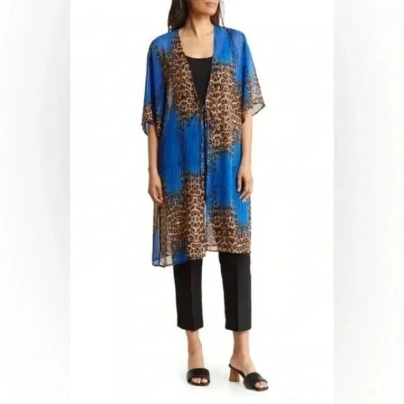 NWT la fiorentina Nordstrom Mixed Animal Print Cover-Up Topper - Picture 2 of 7